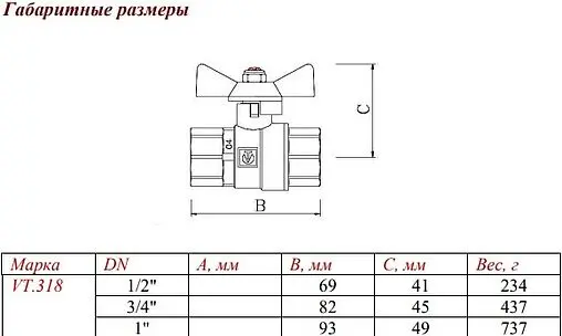 Кран шаровый ¾&quot;в x ¾&quot;н Valtec Perfect VT.318.N.05