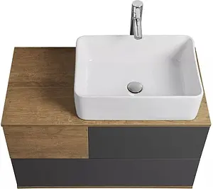 Тумба-умывальник подвесная Aquaton Терра 85 дуб кантри/антрацит 1A2472K1TEKA0, 4