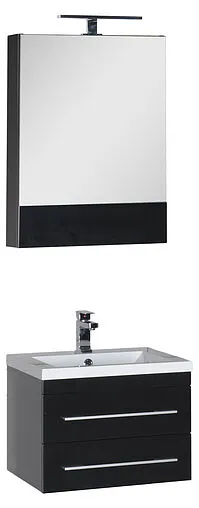 Шкаф-зеркало Aquanet Нота 58 L чёрный 00169191