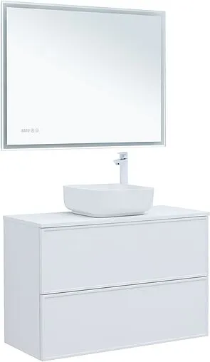 Тумба-умывальник Aquanet Арт 100 белый матовый 00313257+00318926