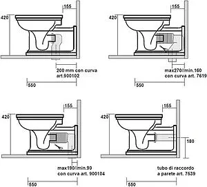 Унитаз приставной Kerasan Waldorf белый 411601, 2