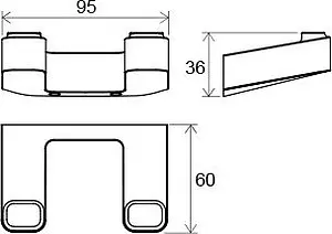 Крючок двойной Ravak 10° хром X07P352 Крючок двойной Ravak 10° хром X07P352, 2