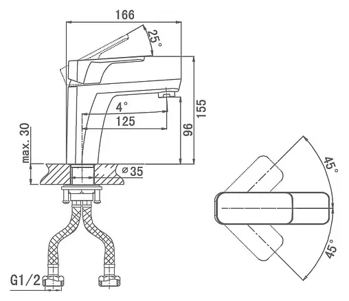 Смеситель для раковины D&amp;K Berlin Freie хром DA1432101