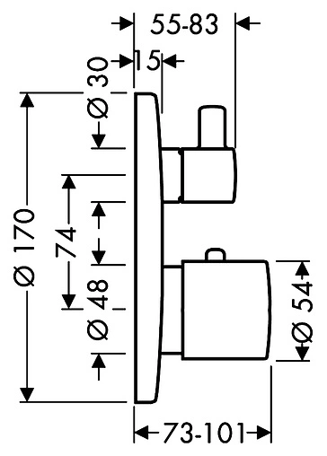 Термостат для 2 потребителей Hansgrohe Ecostat S хром 15721000
