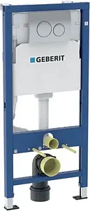 Инсталляция для подвесного унитаза Set 3 в 1 Geberit Duofix 111.170.21.5 с кнопкой Delta 12 хром глянцевый, 1