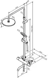 Душевая система с термостатом для ванны Damixa Jupiter хром 977810000, 2