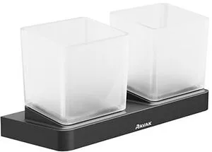 Стакан двойной Ravak 10° чёрный матовый X07P558, 3