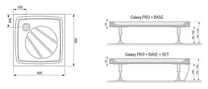 Поддон для душа Ravak Perseus Pro-80 XA034401010 Поддон для душа Ravak Perseus Pro-80 XA034401010, 3