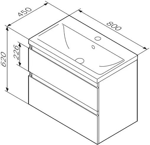Тумба под умывальник подвесная Am.Pm X-Joy 80 чёрный матовый/светлое дерево M85AFHX0802BM