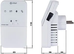 Беспроводной электрический исполнительный модуль 230В 10А Stout MW-1 230 белый STE-0101-100230, 2