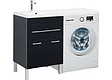 Тумба-умывальник напольная над стиральной машиной Aquanet Верона 120 L чёрный 00182705+00239565