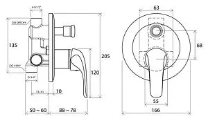 Смеситель для ванны скрытого монтажа Ravak Rosa RS 061.00 хром X070014, 2