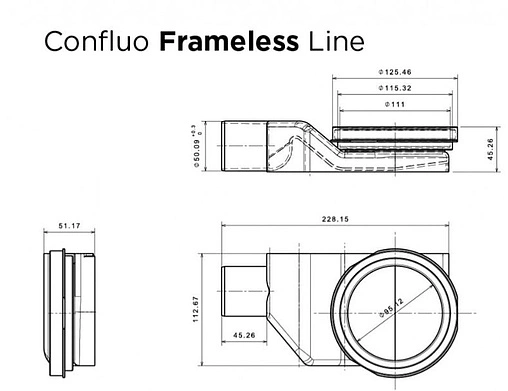 Лоток душевой Set 450мм h=62мм 0.8л/сек Pestan Confluo Frameless Line 450 13701229