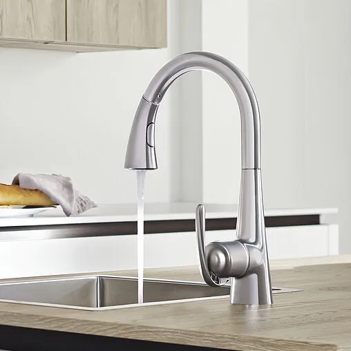 Смеситель для кухни с выдвижным изливом Grohe Zedra хром матовый 32294SD1 Смеситель для кухни с выдвижным изливом Grohe Zedra хром матовый 32294SD1