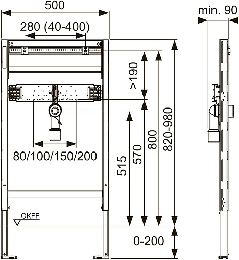 Инсталляция для раковины TECEprofil 9310018