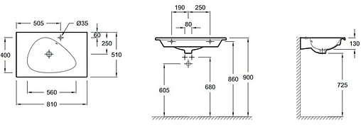 Раковина Jacob Delafon Nouvelle Vague 81 серый гранит EXAR112-Z-MK4