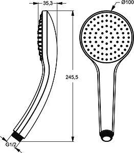 Лейка ручного душа Ideal Standard IdealRain хром B9402AA Лейка ручного душа Ideal Standard IdealRain хром B9402AA, 2