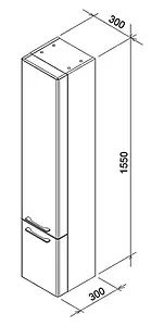 Шкаф-пенал подвесной Ravak Ring 30 R белый X000000773, 2