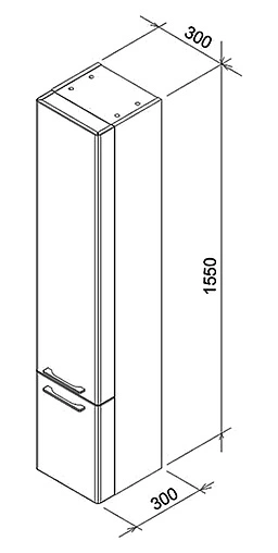 Шкаф-пенал подвесной Ravak Ring 30 R белый X000000773