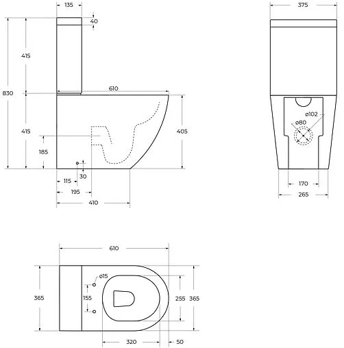 Чаша унитаза Cezares Stylus белый CZR-152-CPR Чаша унитаза Cezares Stylus белый CZR-152-CPR