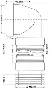 Гофра для унитаза Mc Alpine 90° 260-540мм MRWC-F11R Гофра для унитаза Mc Alpine 90° 260-540мм MRWC-F11R, 2