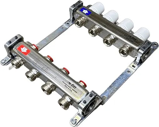Группа коллекторная без расходомеров 4 отвода 1&quot;в/в x ¾&quot;ек Uni-fitt 451B4304