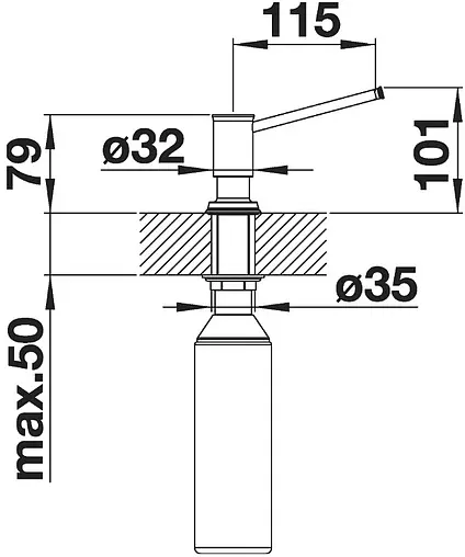 Дозатор Blanco Livia полированная латунь 521292 Дозатор Blanco Livia полированная латунь 521292