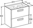 Тумба-умывальник подвесная Roca GAP 70 белый матовый ZRU9302733+327471000