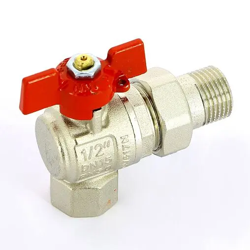 Кран шаровый с американкой угловой ½"в x ½"н Uni-fitt 133T2000 Кран шаровый с американкой угловой ½"в x ½"н Uni-fitt 133T2000