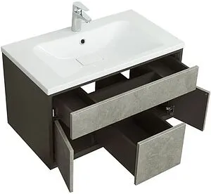 Тумба-умывальник подвесная Aquaton Уэльс 80 графит 1A2679K1WA6A0, 3