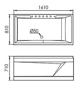 Ванна акриловая Gemy 161x81 R G9075 K R, 2