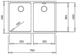 Мойка кухонная Teka Radea R10 2B 750 M-TG карбон 115260038 Мойка кухонная Teka Radea R10 2B 750 M-TG карбон 115260038, 2