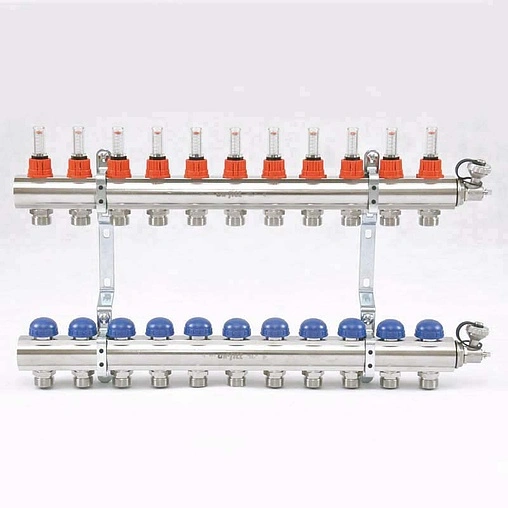 Группа коллекторная с расходомерами 11 отводов 1&quot;в/в x ¾&quot;ек Uni-fitt 440E4311