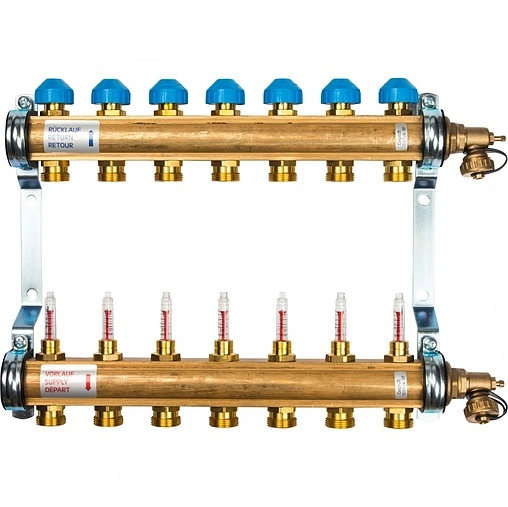 Группа коллекторная с расходомерами 7 отводов 1&quot;в/в x ¾&quot;ек WATTS 10004201