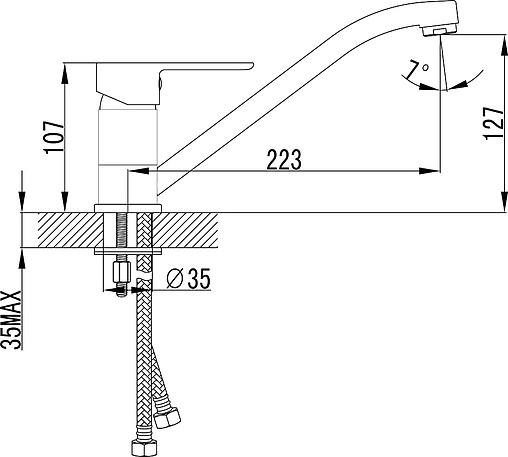 Смеситель для кухни Lemark Magic хром LM3404C