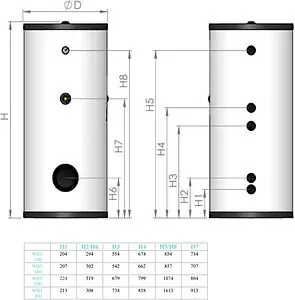 Бойлер косвенного нагрева с возможностью установки ТЭНа Эван WBT HT 200 (27 кВт) 830012 Бойлер косвенного нагрева с возможностью установки ТЭНа Эван WBT HT 200 (27 кВт) 830012, 2