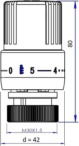 Головка термостатическая M30x1.5 IVANCI белый IVC.103101.N.01