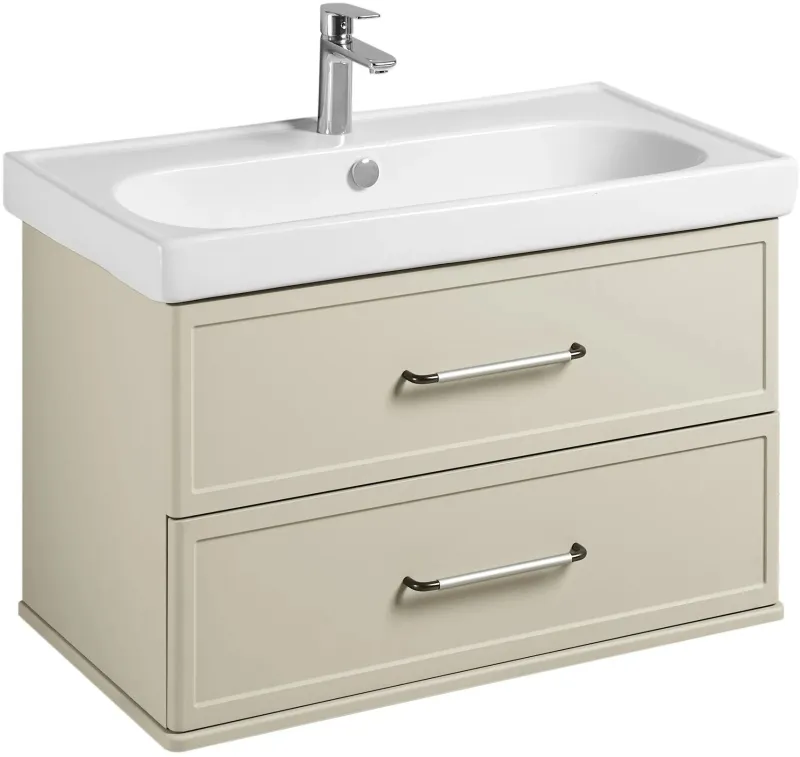 Тумба-умывальник подвесная Aquaton Нео-Классика 85 белый камень 1A2863K1NCTG0, 1