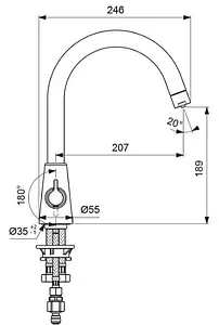 Смеситель для кухни с подключением к фильтру Vidima Uno хром BA356AA, 4