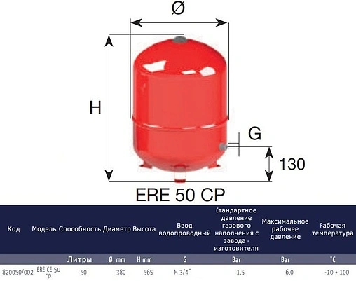 Расширительный бак CIMM ERE 50 CP 50л 4 бар 820050/002