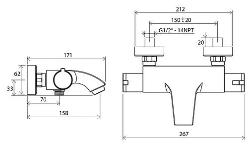Термостат для ванны Ravak Termo хром X070046 Термостат для ванны Ravak Termo хром X070046