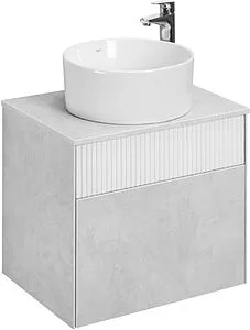 Тумба-умывальник подвесная Aquaton Марбл 60 слэйт/белый матовый 1A2761K2MH4C0, 1