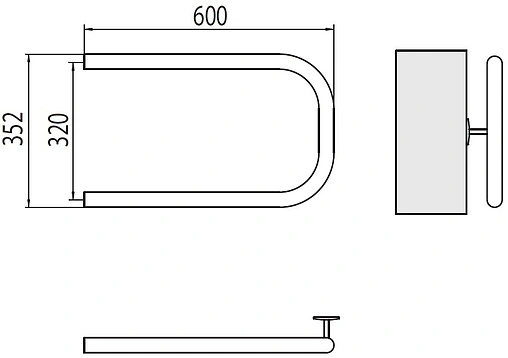 Полотенцесушитель водяной Terminus П-образный AISI 1&quot; БШ 320х600 полированная сталь 4620768881527
