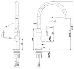 Смеситель для кухни Lemark Expert нержавеющая сталь LM5079S Смеситель для кухни Lemark Expert нержавеющая сталь LM5079S, 2