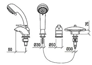 Смеситель на борт ванны на 3 отверстия Aquanet NERA GRAND NIAGARA хром 00158268 Смеситель на борт ванны на 3 отверстия Aquanet NERA GRAND NIAGARA хром 00158268, 2
