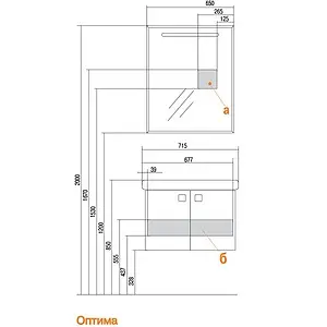 Тумба-умывальник подвесная Aquaton Оптима 70 белый 1A1241K1OP010 Тумба-умывальник подвесная Aquaton Оптима 70 белый 1A1241K1OP010, 2