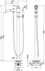 Смеситель для ванны напольный Aquatek Классик хром AQ1545CR Смеситель для ванны напольный Aquatek Классик хром AQ1545CR, 2