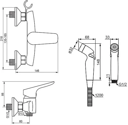 Смеситель для душа Damixa Jupiter хром 778000000 Смеситель для душа Damixa Jupiter хром 778000000