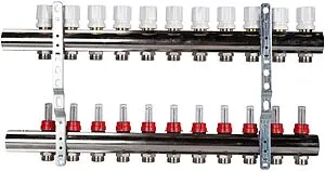 Группа коллекторная с расходомерами 11 отводов 1&quot;в/в x ¾&quot;ек Luxor CD 477/11 15662711N, 3