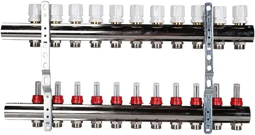 Группа коллекторная с расходомерами 11 отводов 1&quot;в/в x ¾&quot;ек Luxor CD 477/11 15662711N